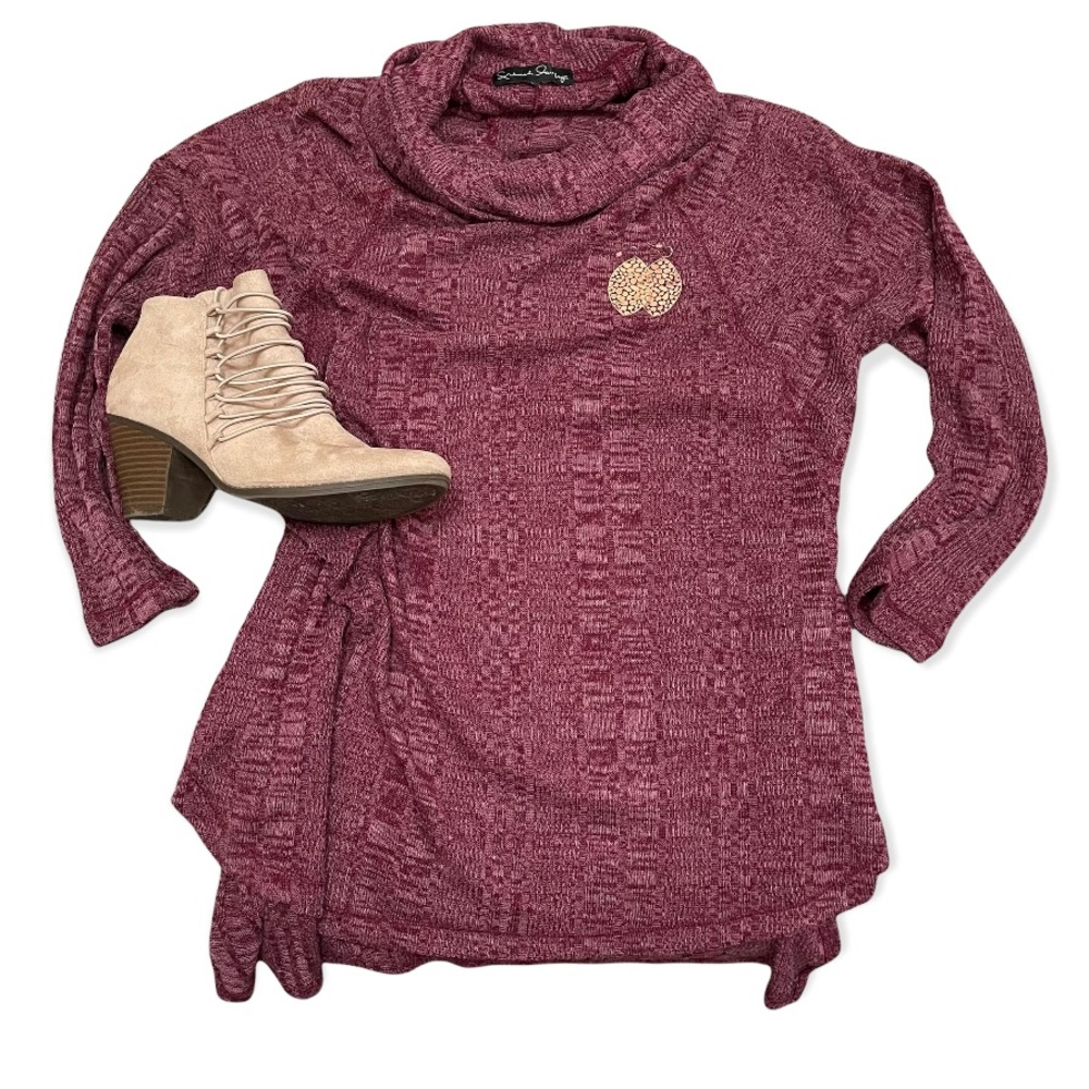 French Laundry size L tunic cowl neck sweater